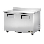 True TWT-48-HC - Work Top Refrigerator, two-section, (2) solid doors, (4) shelves